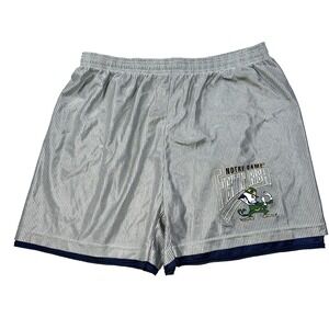 VTG Mens Red Oak Notre Dame Basketball Shorts Fighting Irish Gray Sz XL Athletic